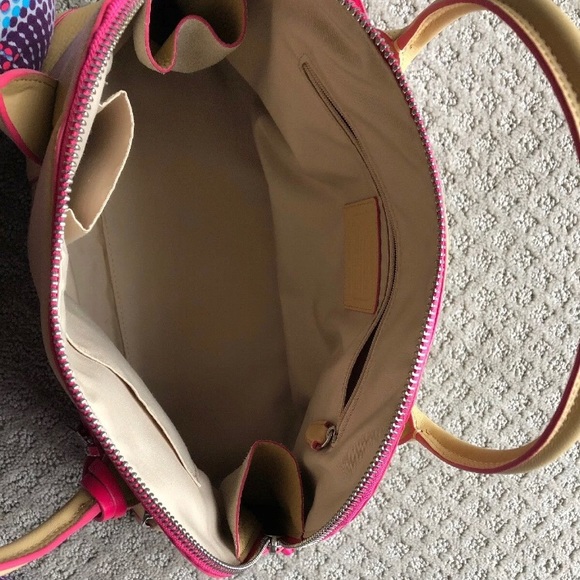 COACH Bleecker Preston Handbag Leather Camel/Pink - Picture 8 of 8